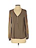 Noah 100% Polyester Tan Long Sleeve Blouse Size S - photo 1