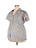 Motherhood Silver Short Sleeve Button-Down Shirt Size 1X - photo 1