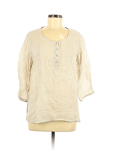 Eileen Fisher 3/4 Sleeve Henley (view 1)
