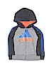 Adidas Stripes Gray Zip Up Hoodie 9-12 MO / 12 MO - photo 1