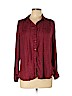 H&M 100% Polyester Burgundy Long Sleeve Blouse Size 8 - photo 1