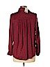 H&M 100% Polyester Burgundy Long Sleeve Blouse Size 8 - photo 2