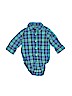 OshKosh B'gosh 100% Cotton Plaid Blue Long Sleeve Onesie Size 12 - photo 1