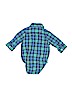 OshKosh B'gosh 100% Cotton Plaid Blue Long Sleeve Onesie Size 12 - photo 2