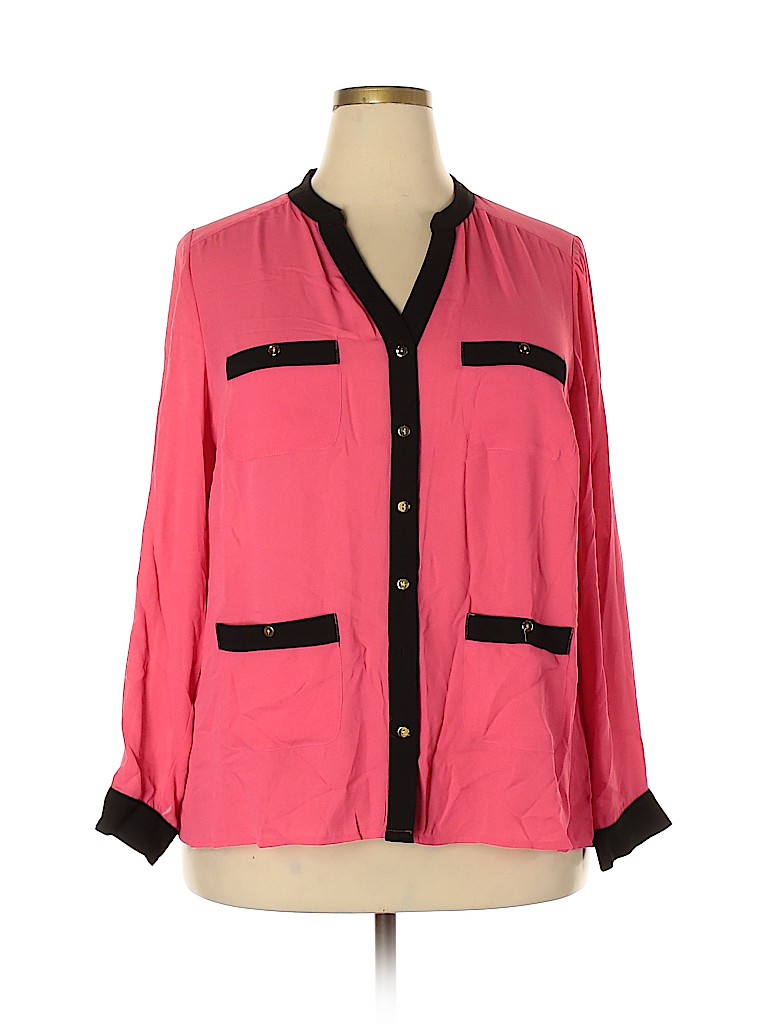 Alfani 100% Polyester Pink Long Sleeve Blouse Size 18 - photo 1