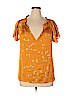 Express 100% Polyester Orange Short Sleeve Blouse Size XL - photo 1