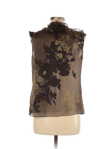 Elie Tahari Short Sleeve Silk Top (view 2)