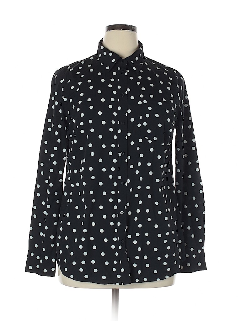 Merona 100% Polyester Black Long Sleeve Blouse Size XL - photo 1