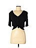 Kendall & Kylie 100% Rayon Black Short Sleeve Blouse Size M - photo 1