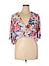Express 100% Polyester Ivory Short Sleeve Blouse Size XL - photo 1