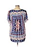 DR2 100% Polyester Blue Short Sleeve Blouse Size L - photo 2
