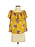Lily White 100% Polyester Yellow Short Sleeve Blouse Size S - photo 1