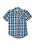 The Children's Place 100% Cotton Checkered-gingham Blue Short Sleeve Button-Down Shirt Size L (kids) - photo 1