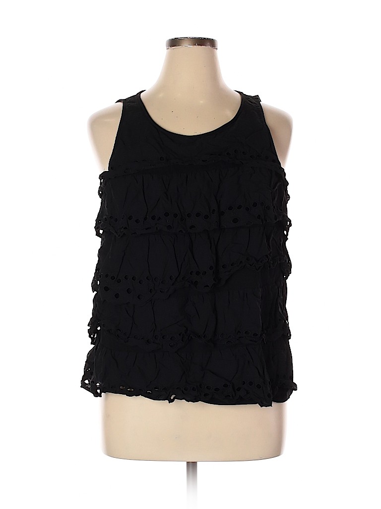 Elle 100% Cotton Black Sleeveless Blouse Size XL - photo 1