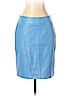 Etcetera 100% Leather Blue Leather Skirt Size 4 - photo 1