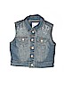 Justice 100% Cotton Solid Blue Denim Vest Size 8 - photo 1