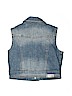 Justice 100% Cotton Solid Blue Denim Vest Size 8 - photo 2