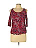 Mossimo Supply Co. 100% Rayon Red 3/4 Sleeve Top Size L - photo 1