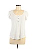 Lucky Brand White Short Sleeve Henley Size L - photo 1