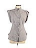 L.A.M.B. Gray Short Sleeve Button-Down Shirt Size 10 - photo 1