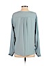 Lush 100% Polyester Blue Long Sleeve Blouse Size S - photo 2