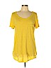 Clu 100% Cotton Yellow Short Sleeve Top Size L - photo 1