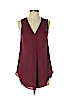 H&M 100% Polyester Burgundy Sleeveless Blouse Size 4 - photo 1
