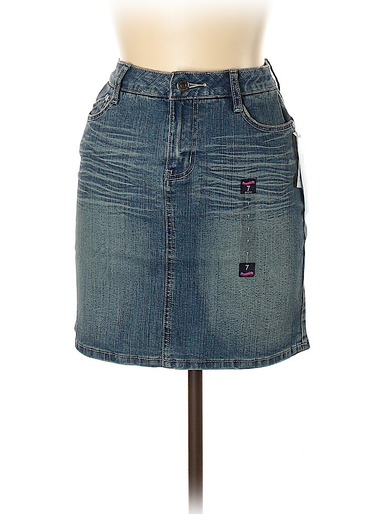 Something Else from Skechers Blue Denim Skirt Size 7 - photo 1