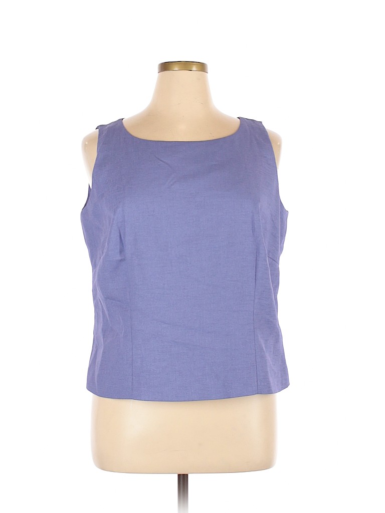 Amanda Smith 100% Polyester Blue Sleeveless Blouse Size 16 - photo 1