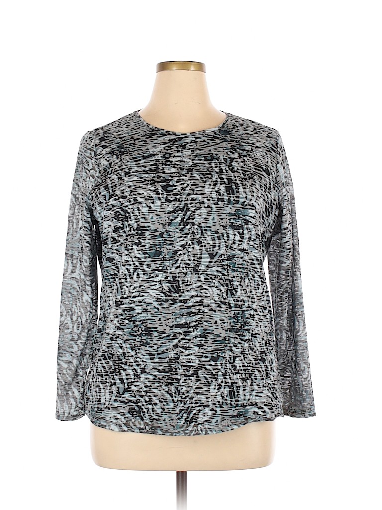 Coldwater Creek Blue Long Sleeve T-Shirt Size 1X - photo 1