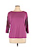 Coldwater Creek 100% Organic Cotton Purple 3/4 Sleeve T-Shirt Size 1X - photo 1