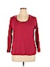 Style&Co 100% Cotton Red 3/4 Sleeve Top Size 1X - photo 1