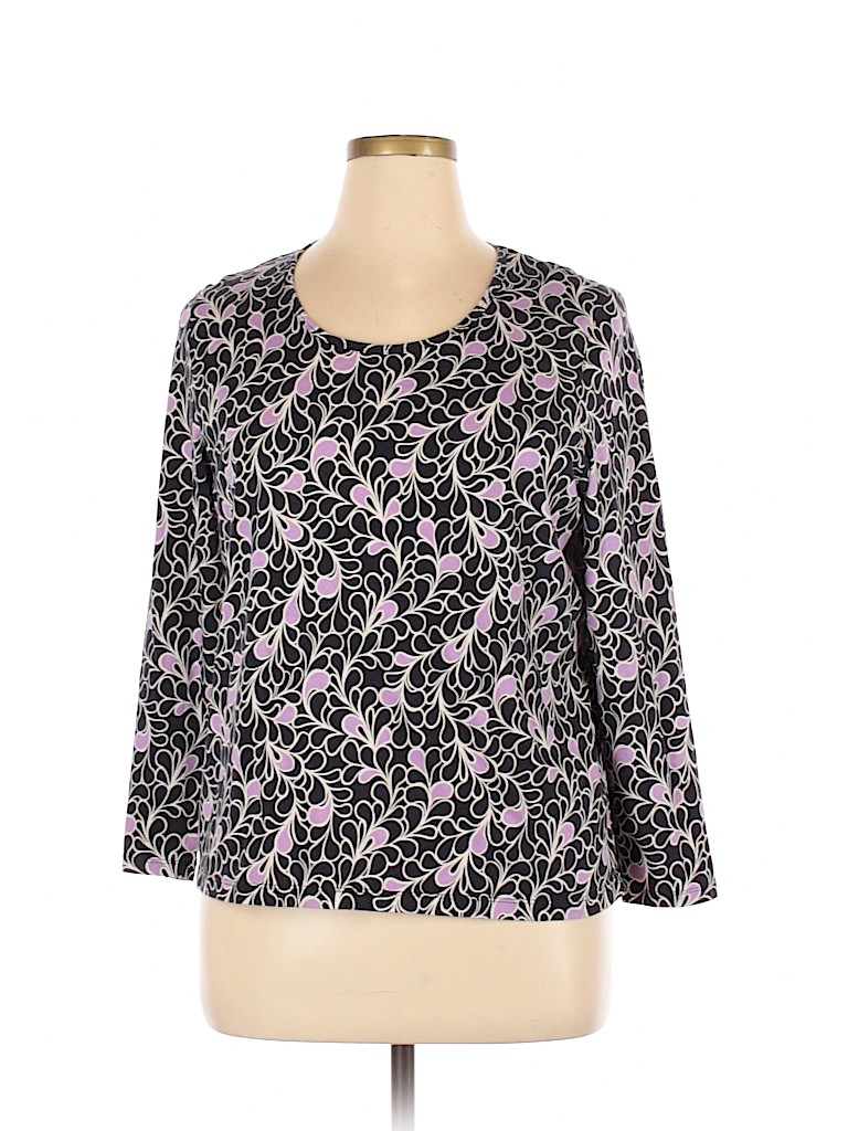 Talbots 100% Cotton Black Long Sleeve T-Shirt Size 1X - photo 1