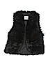Justice Solid Black Faux Fur Vest Size 20 - photo 1
