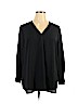 Jessica London 100% Polyester Black Long Sleeve Blouse Size 14 - photo 1