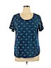 Lane Bryant 100% Cotton Blue Short Sleeve T-Shirt Size 18 - photo 1