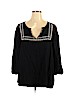 Old Navy Black 3/4 Sleeve Blouse Size XL - photo 1