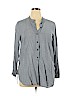 H&M 100% Rayon Blue Long Sleeve Blouse Size 10 - photo 1