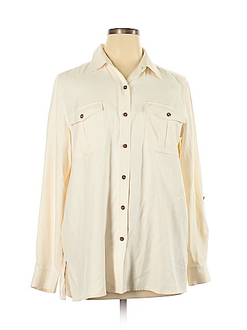 Neiman Marcus Long Sleeve Silk Top (view 1)