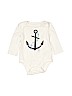 Baby Gap 100% Cotton Ivory Long Sleeve Onesie Size 6-12 mo - photo 1