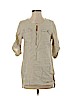 Ellen Tracy 100% Linen Tan 3/4 Sleeve Blouse Size S - photo 1