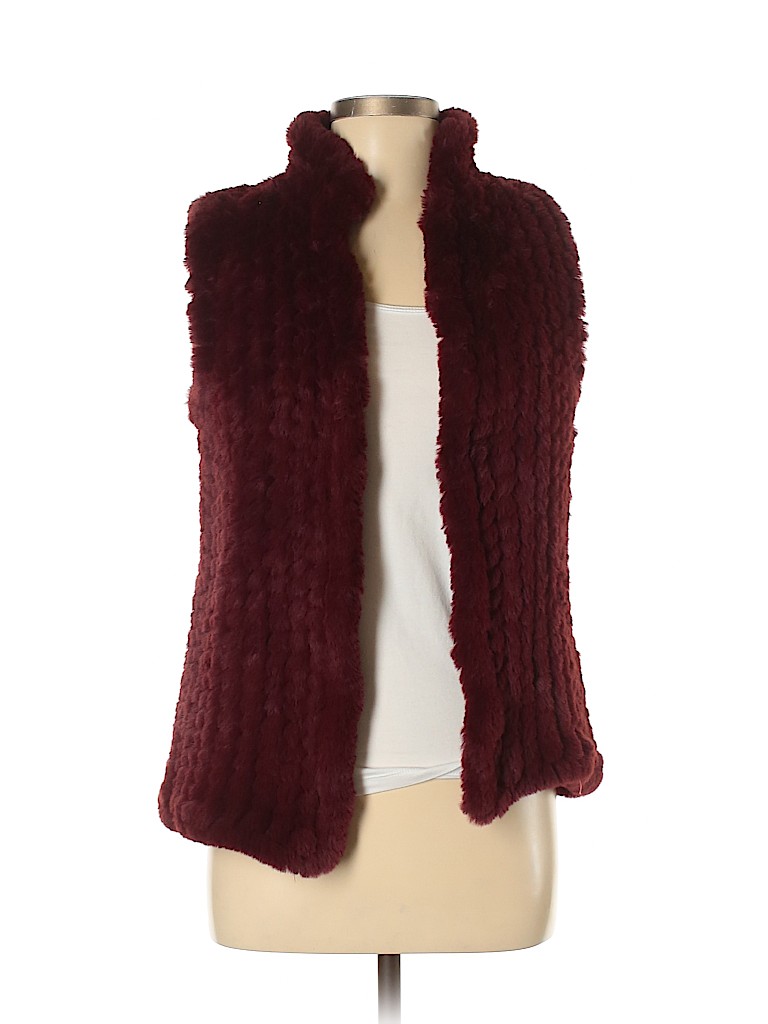 Aqua 100% Polyester Burgundy Vest Size XS - photo 1