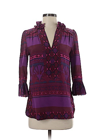 Tory Burch 3/4 Sleeve Silk Top (view 1)