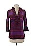 Tory Burch 100% Silk Purple 3/4 Sleeve Silk Top Size 2 - photo 1