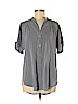 Maeve 100% Silk Gray Short Sleeve Silk Top Size S - photo 1