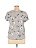 Ann Taylor LOFT Outlet 100% Cotton Gray Short Sleeve T-Shirt Size XL - photo 2
