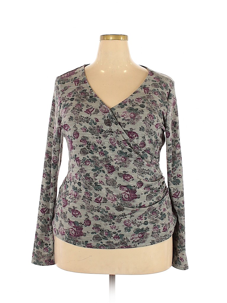 Rock & Republic Gray Long Sleeve Top Size XXL - photo 1