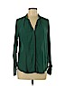 H&M 100% Polyester Green Long Sleeve Blouse Size 8 - photo 1