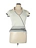 Milano Ivory Short Sleeve Silk Top Size XL - photo 1
