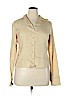 Jones New York 100% Silk Tan Long Sleeve Silk Top Size 14 - photo 1